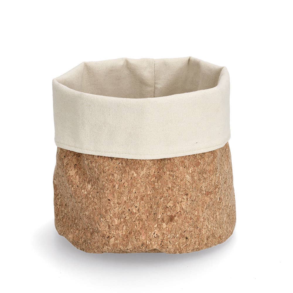 AUFBEWAHRUNGSKORB aus Kork und Baumwolle
